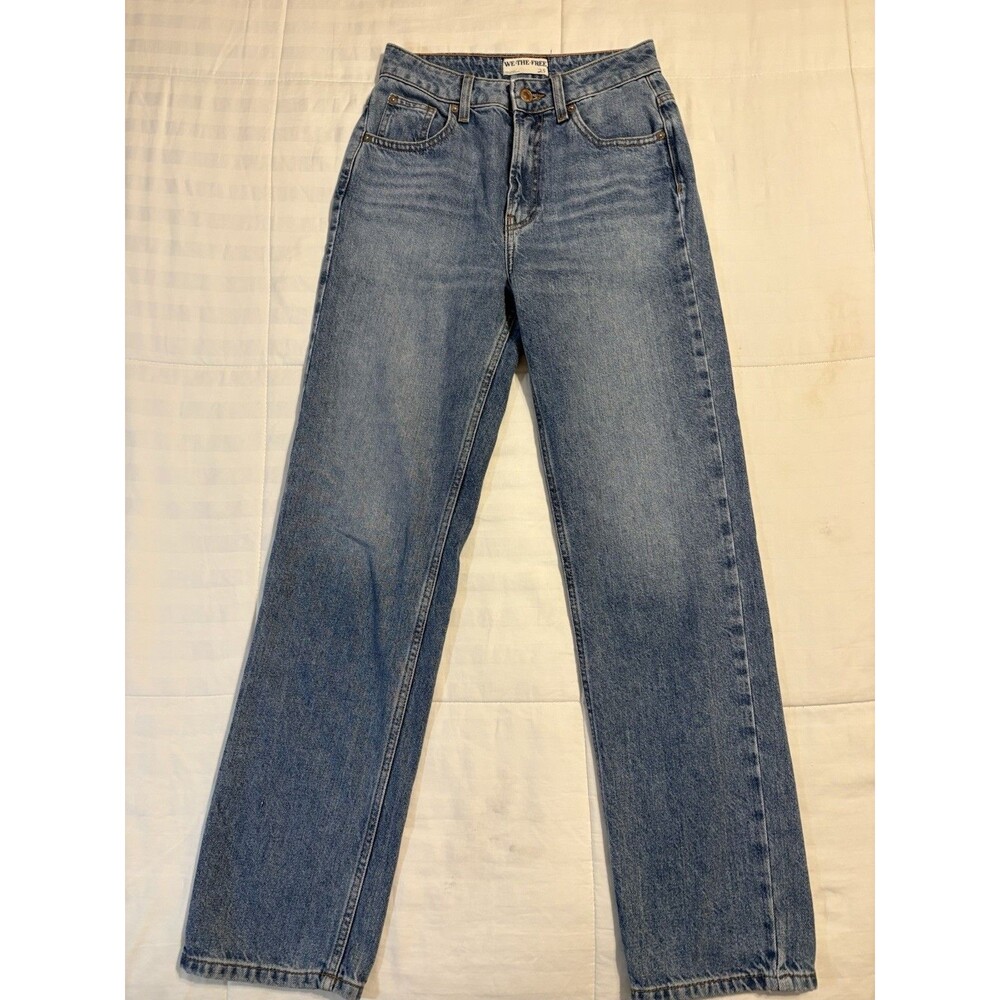 Free People  We the Free  Jeans Womens 25 Pacifica High Rise Slim Straight Leg